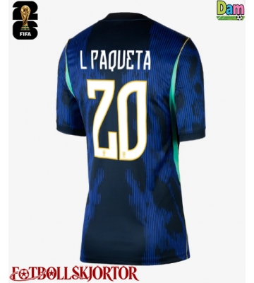 Brasilien Lucas Paqueta #20 Bortatröja Dam VM 2026 Kortärmad